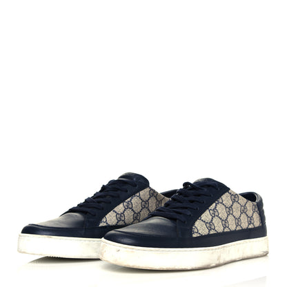 Gucci GG Supreme Monogram Mens Low Top Sneakers 8 Midnight Blue 3 of 8