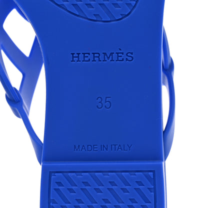 Hermes Rubber Womens Egerie Sandals 35 Bleu Outremer 6 of 9