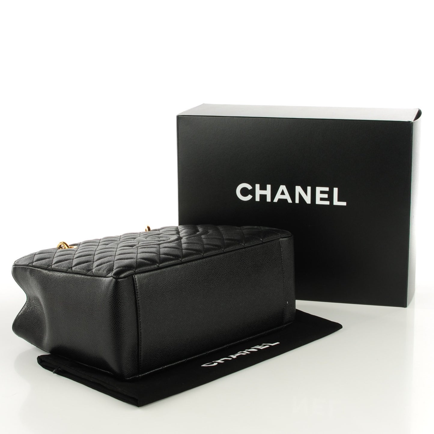 Caviar Quilted Grand Shopping Tote GST Black