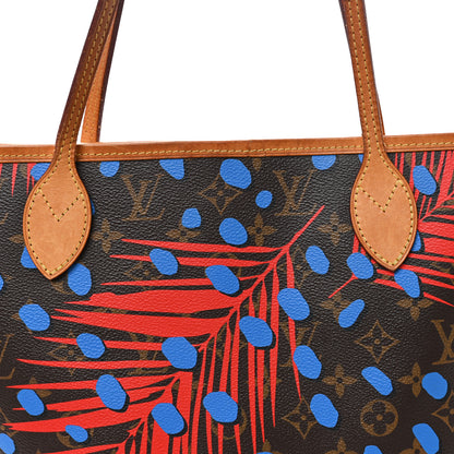 Louis Vuitton Monogram Jungle Dots Neo Neverfull MM Coquelicot Denim 8 of 11