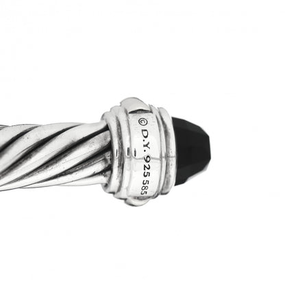David Yurman Sterling Silver 14K Yellow Gold Black Onyx 7mm Cable Classics Bracelet 4 of 5