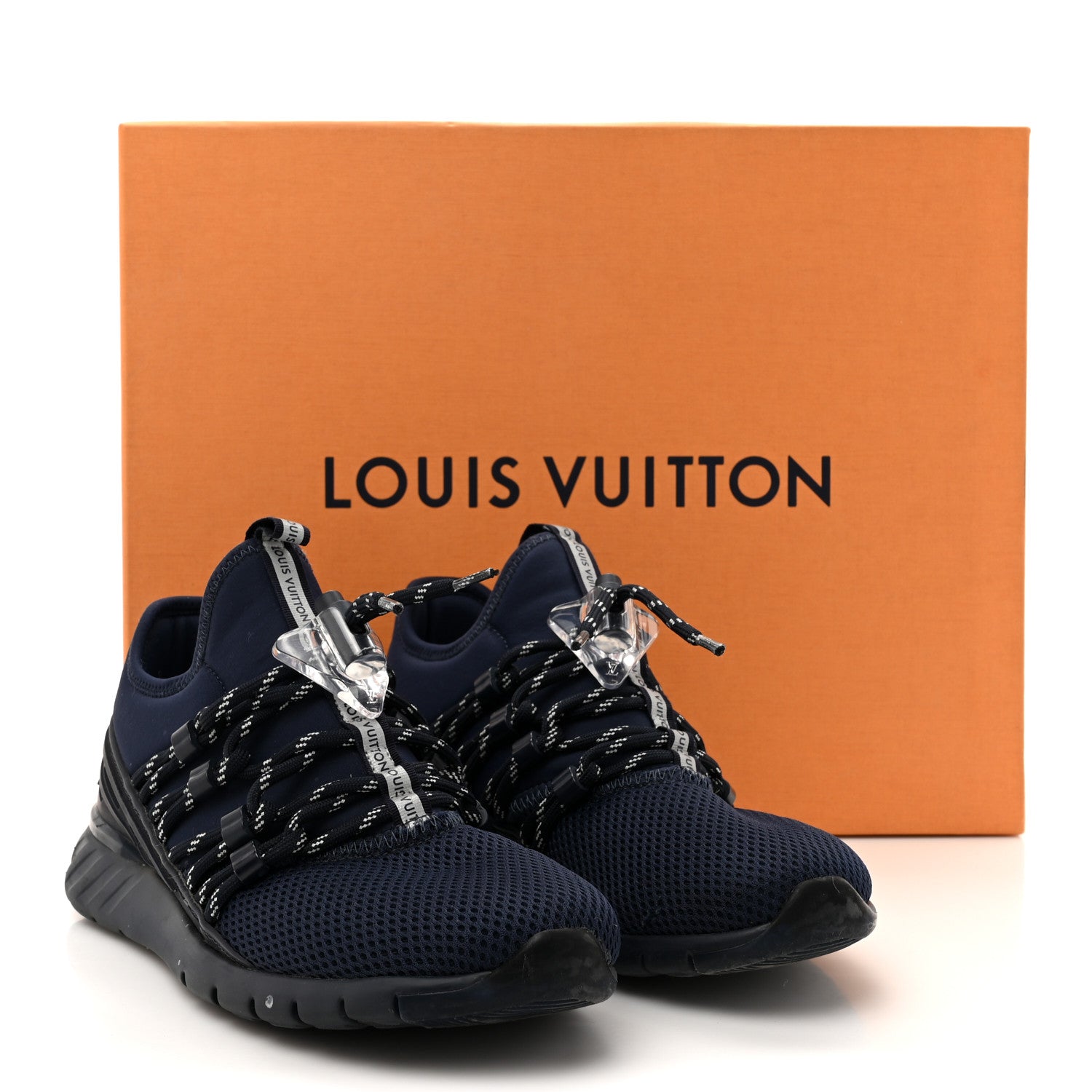 Louis Vuitton Neoprene Mesh Rubber Fastlane Low Sneakers 37 Marine 11 of 11