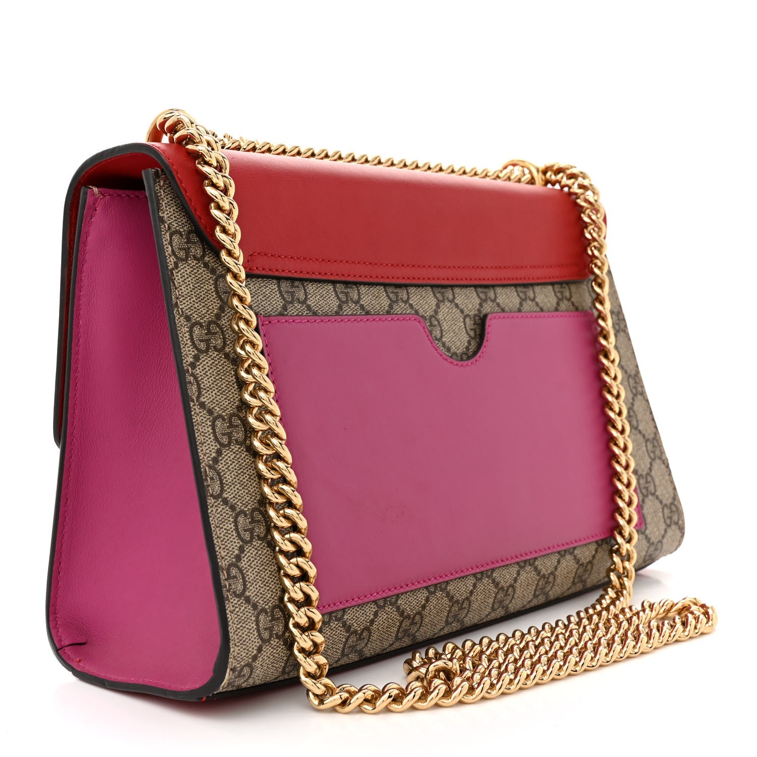 Gucci GG Supreme Monogram Calfskin Medium Padlock Shoulder Bag Beige Hibiscus Red New Rosette 3 of 16