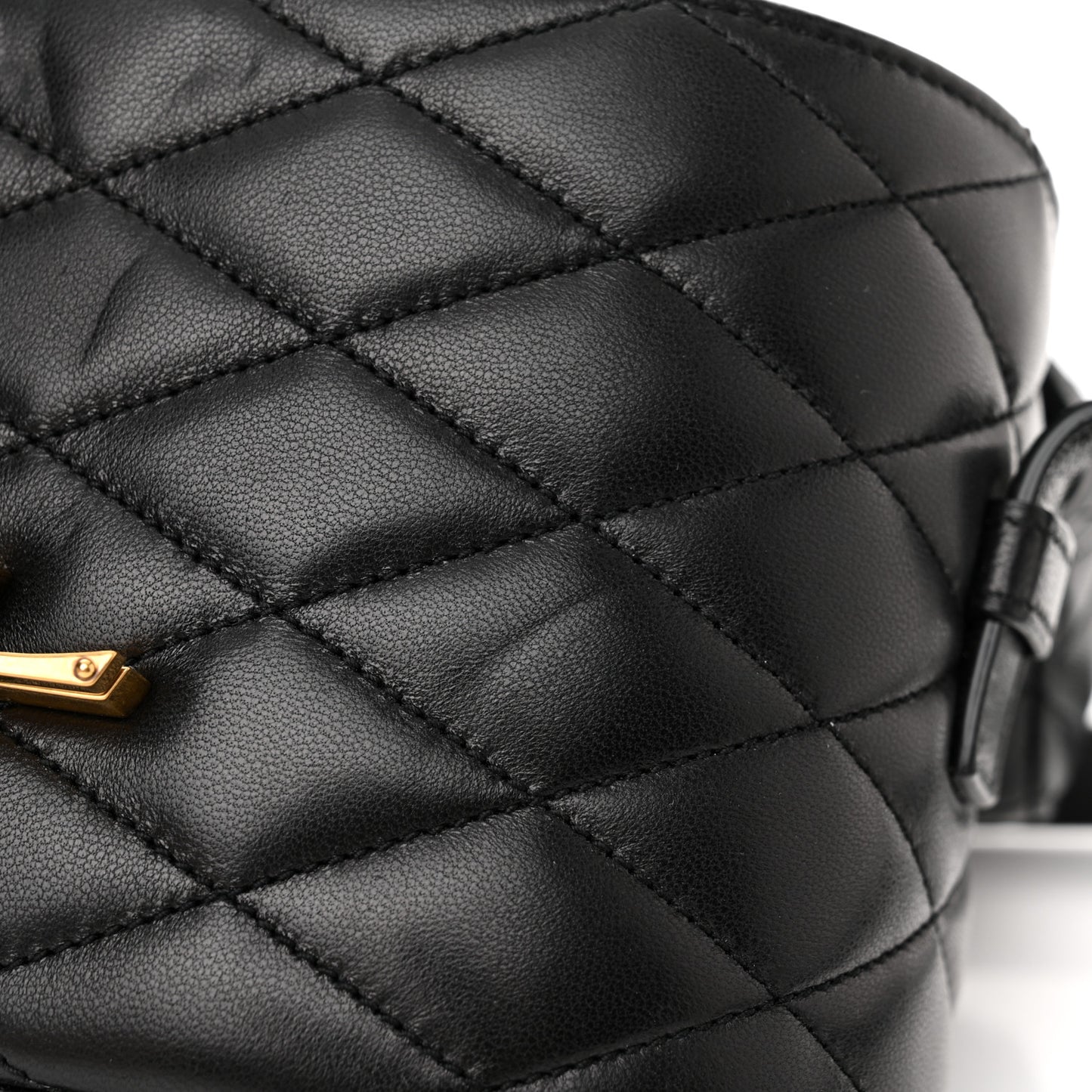 Lambskin Quilted Monogram June Box Bag Black