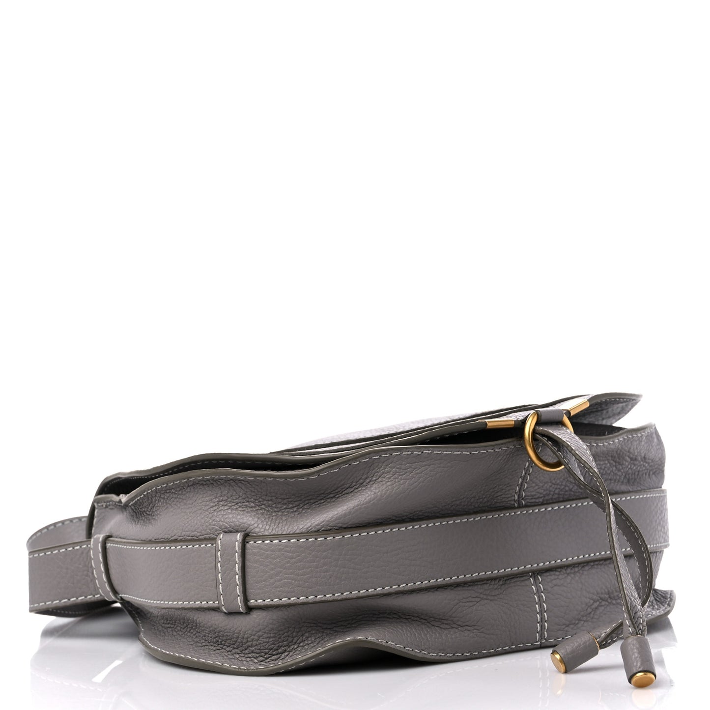 Calfskin Medium Marcie Round Crossbody Bag Cashmere Grey