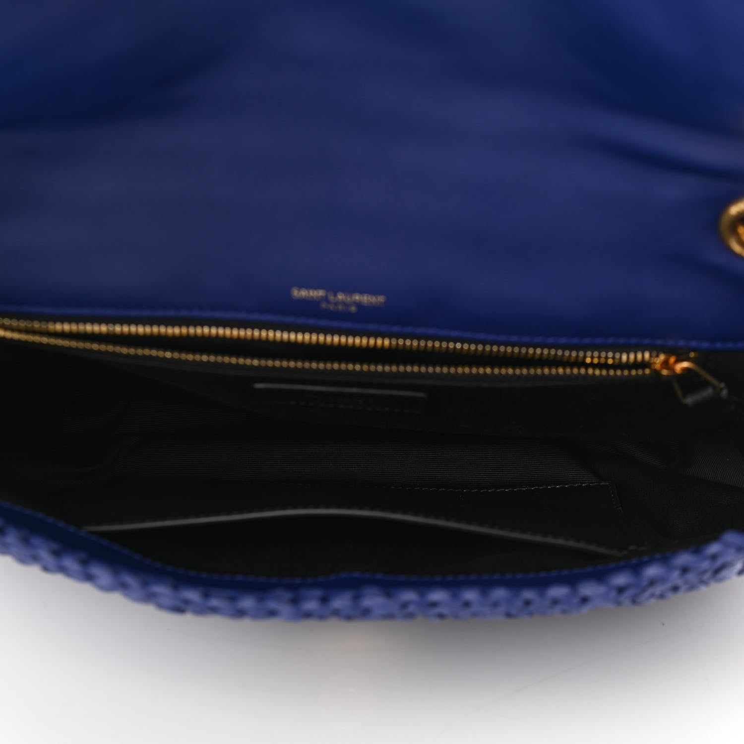 Saint Laurent Raffia Calfskin Monogram Medium Niki Chain Satchel Blue 5 of 9