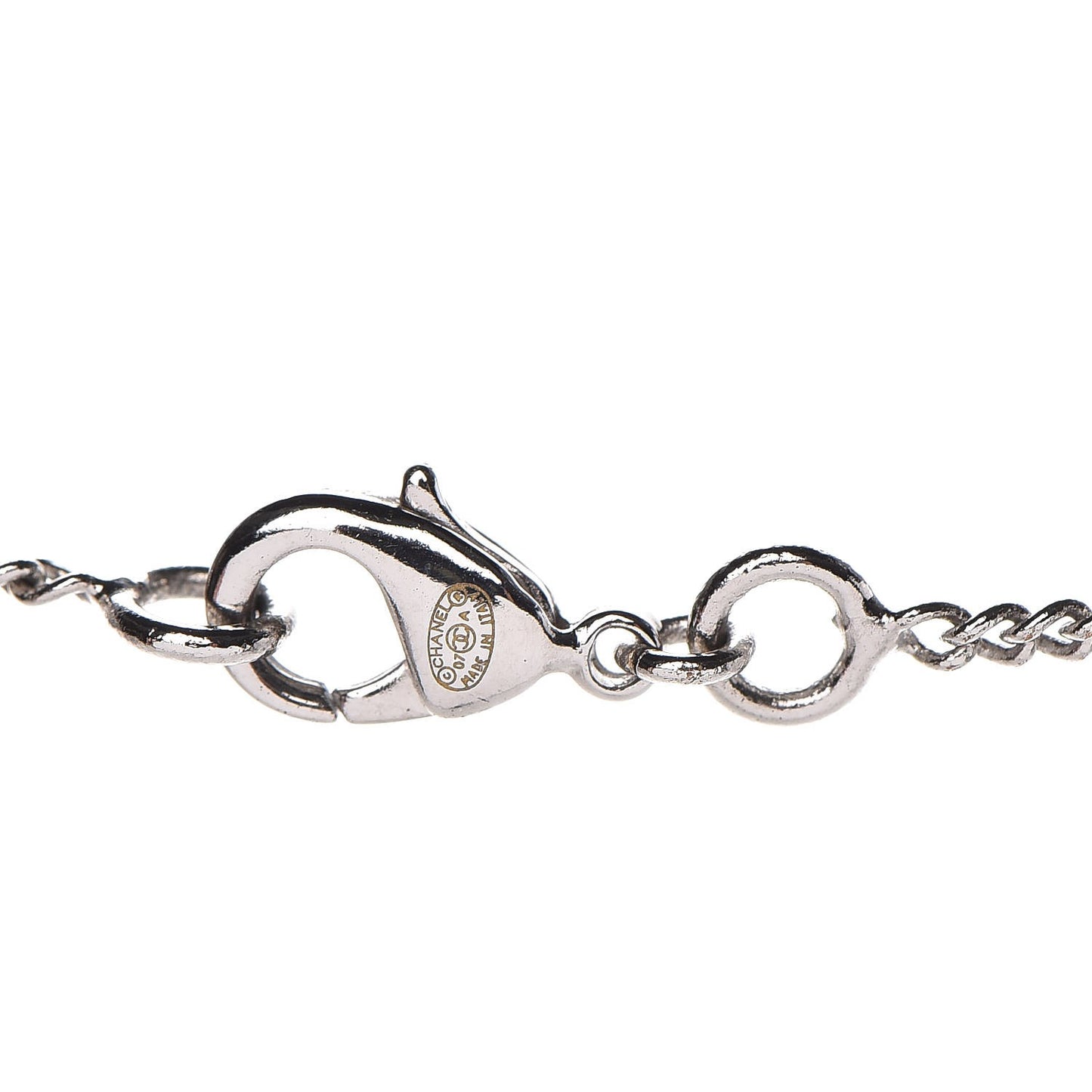 Swarovski Crystal Camellia CC Necklace Silver