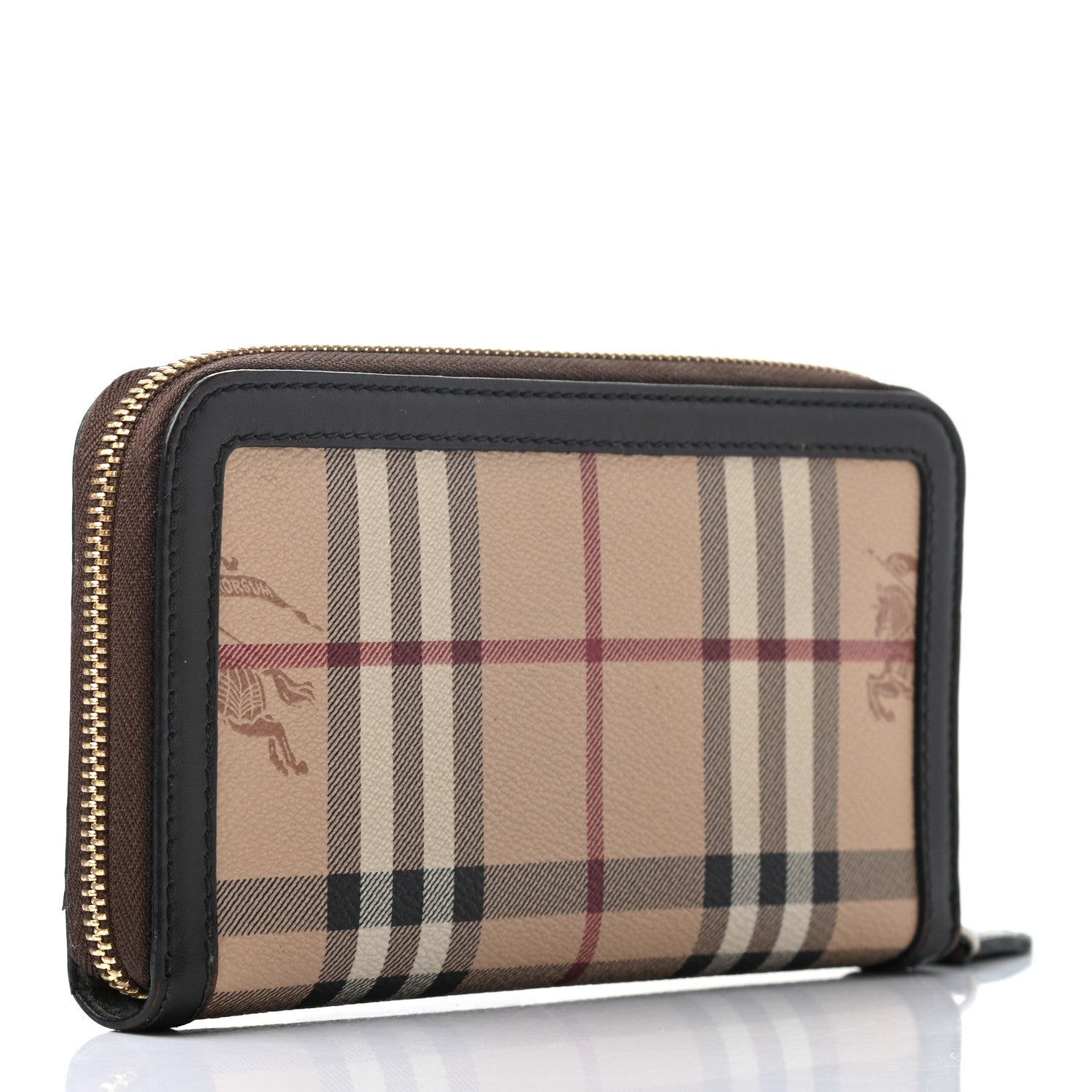 Burberry Haymarket Check Large Ziggy Zip Around Wallet Chocolate 3 of 10