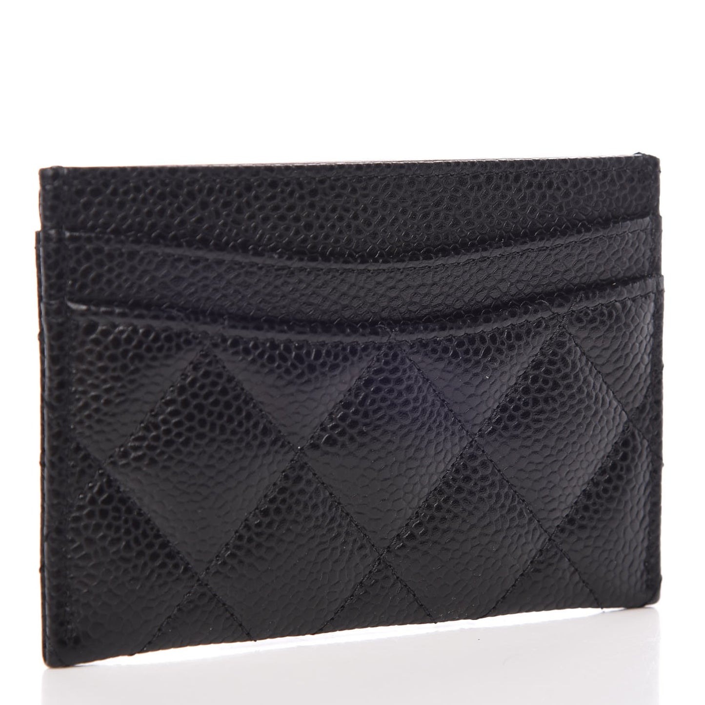 Caviar Quilted Card Holder Black