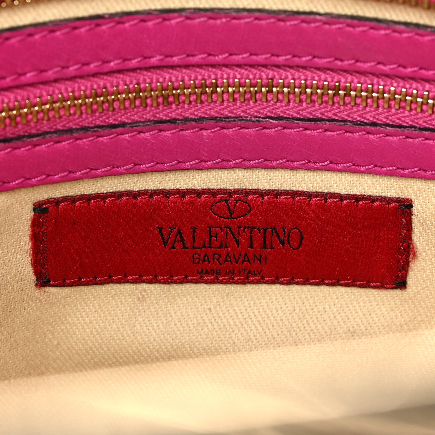 Valentino Garavani Vitello Small Rockstud Double Handle Tote Cyclamin 10 of 17