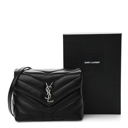Saint Laurent Calfskin Y Quilted Monogram Toy Loulou Crossbody Bag Black 12 of 12