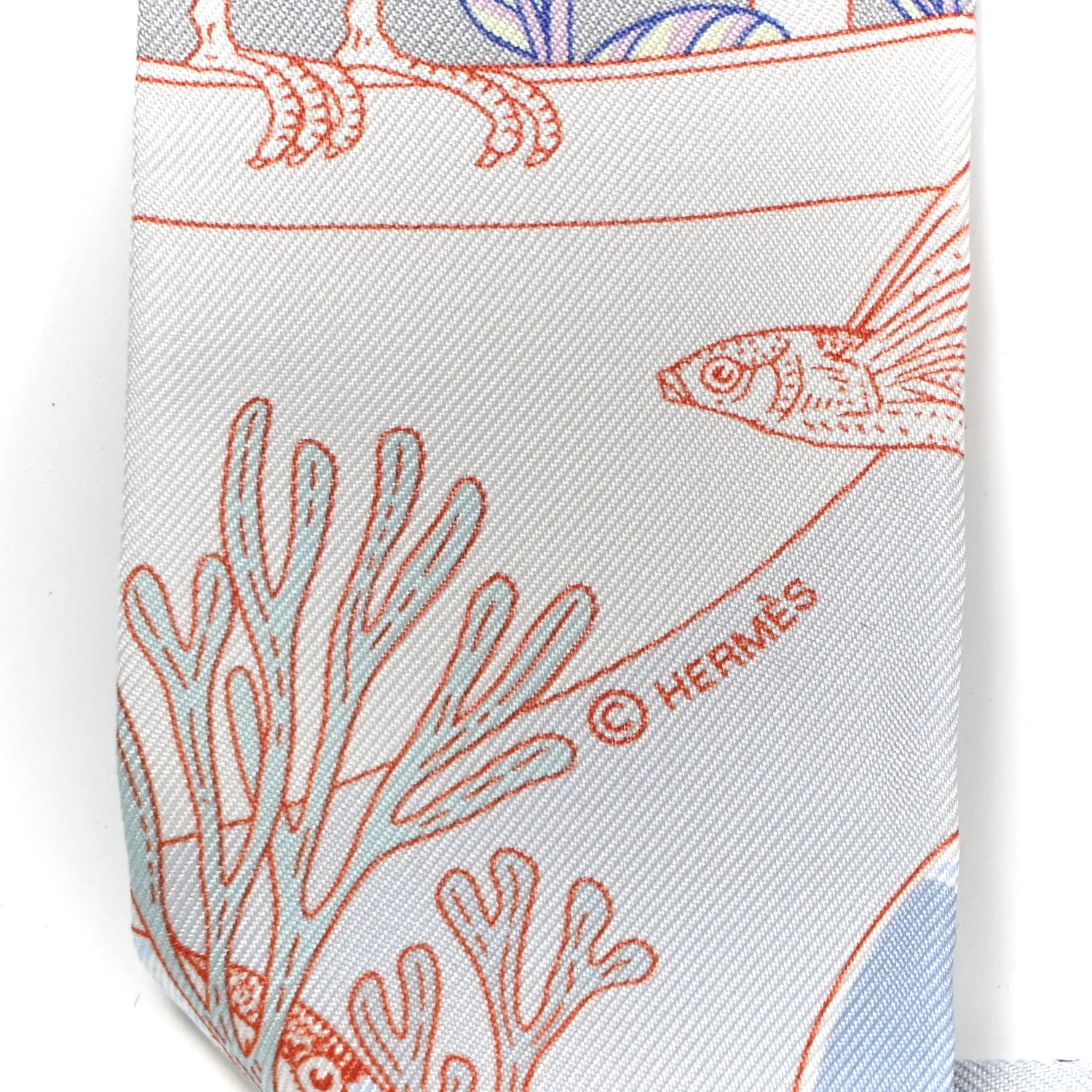 Hermes Silk Precious Paradise Twilly Gris Perle 3 of 4