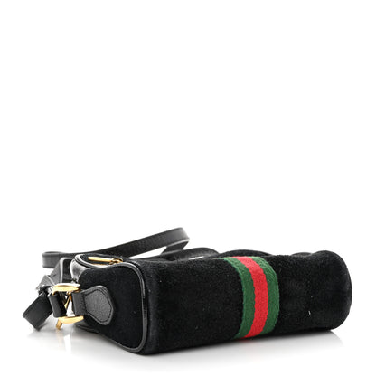Gucci Suede Patent Web Mini Ophidia Shoulder Bag Black 4 of 14