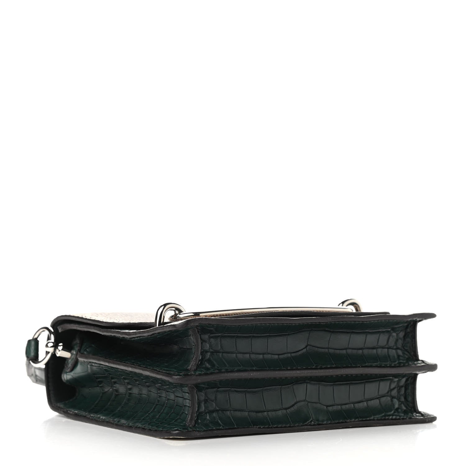 Hermes Matte Alligator Lizard Mini Sac Roulis Ombre Vert Fonce 4 of 9