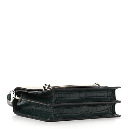 Hermes Matte Alligator Lizard Mini Sac Roulis Ombre Vert Fonce 4 of 9