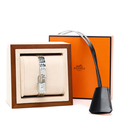 Hermes Stainless Steel Diamond Pave 16mm Kelly Quartz Watch 5 of 5