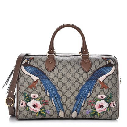 Gucci GG Supreme Monogram Garden Collection Medium Boston Beige Tuscany 1 of 12