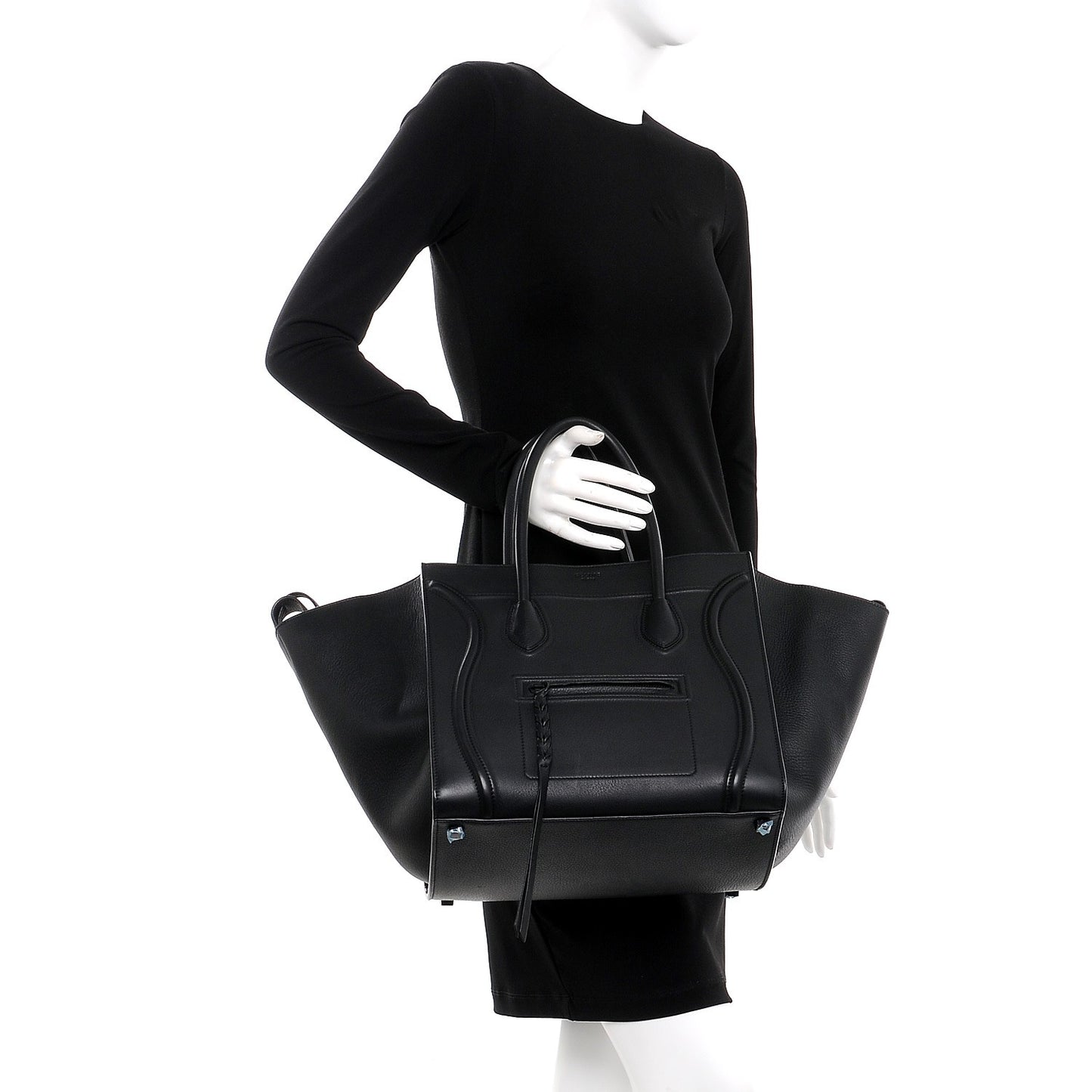 Supple Calfskin Medium Phantom Luggage Black