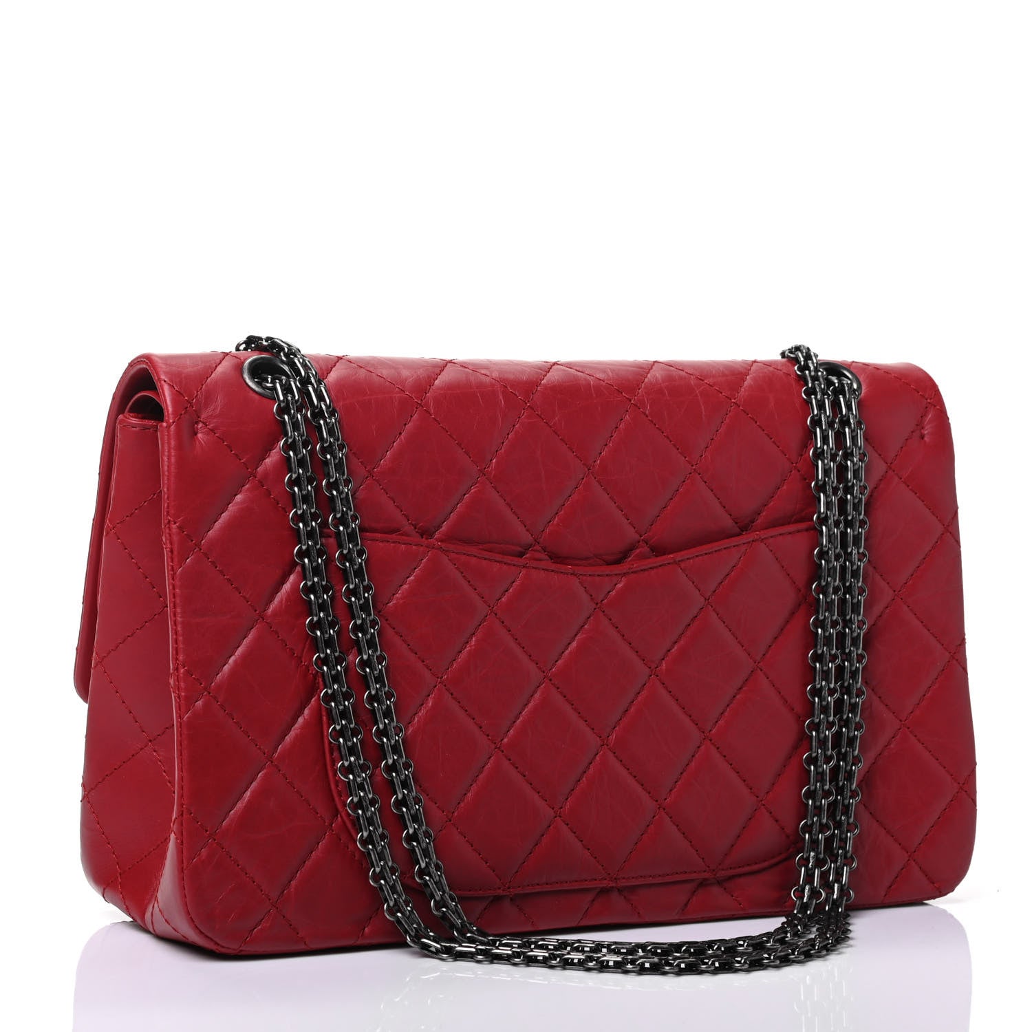 Chanel Aged Calfskin Quilted 2.55 Reissue 227 Flap Red 2 of 4