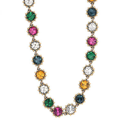 Gucci Crystal Butterfly Necklace Aged Gold Multicolor 1 of 4