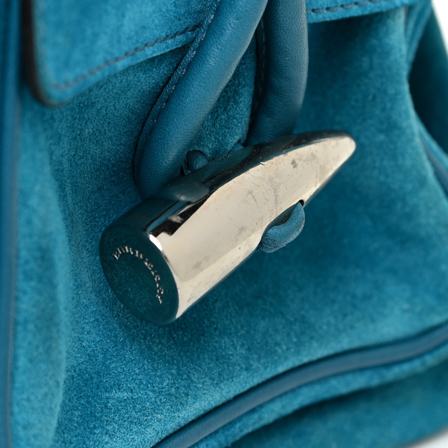 Suede Classic Check Shoulder Bag Blue