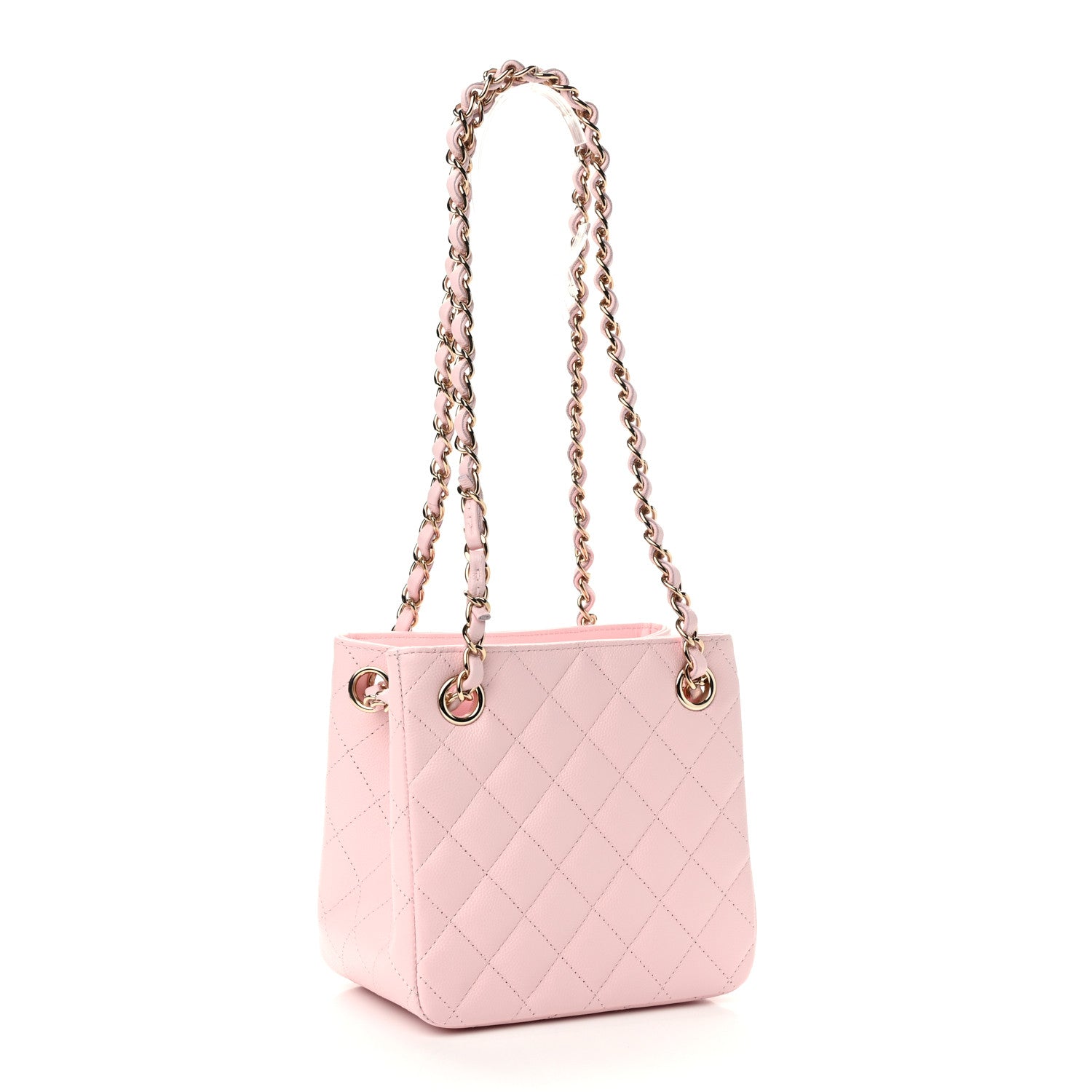 Chanel Caviar Quilted Mini Bucket Bag Pink 3 of 11