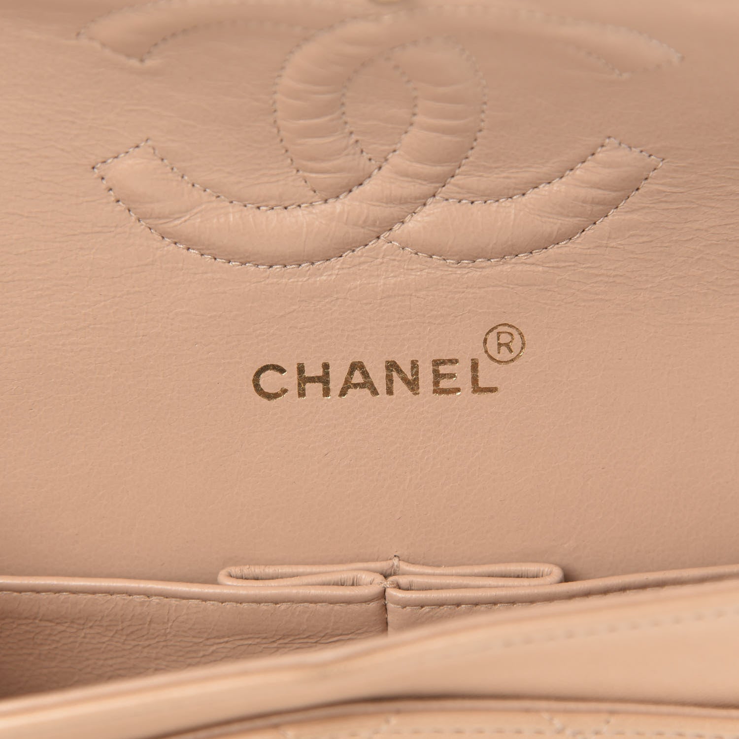 Chanel Lambskin Quilted Medium Double Flap Beige 6 of 15