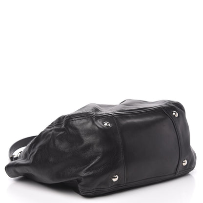 Prada Soft Calf Shoulder Bag Black 4 of 14
