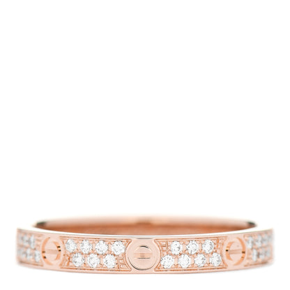 Cartier 18K Pink Gold Diamond 2.6mm LOVE Paved Band Ring 48 4.5 1 of 5