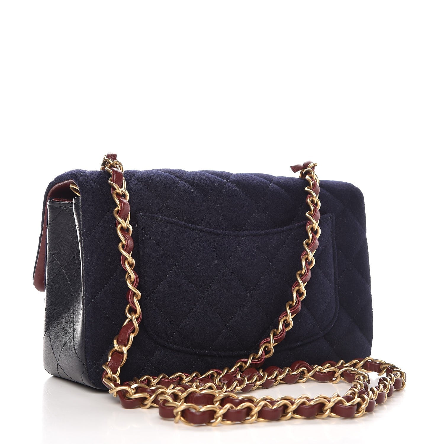 Chanel Felt Quilted Paris-Hamburg Charms Mini Rectangular Flap Dark Navy 3 of 8