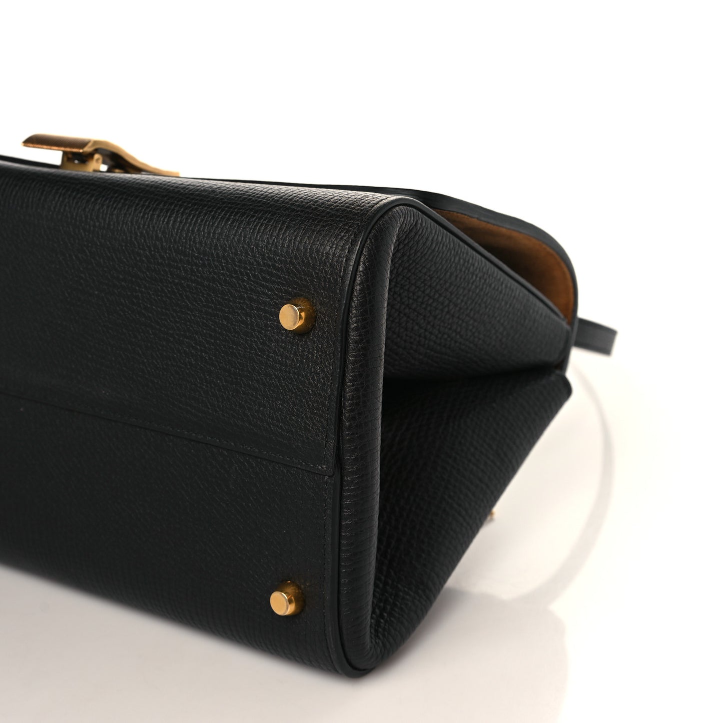 Textured Calfskin Small BV Angle Shoulder Bag Black