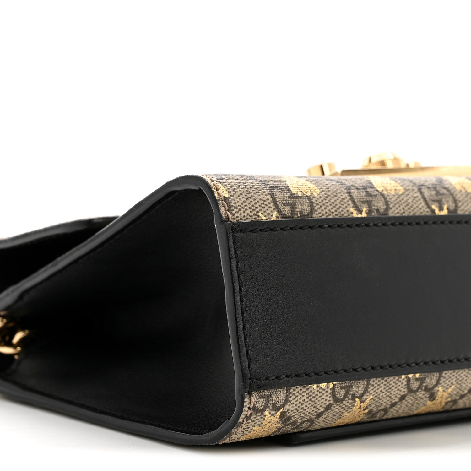 Gucci GG Supreme Monogram Bees Small Padlock Shoulder Bag Black 9 of 13