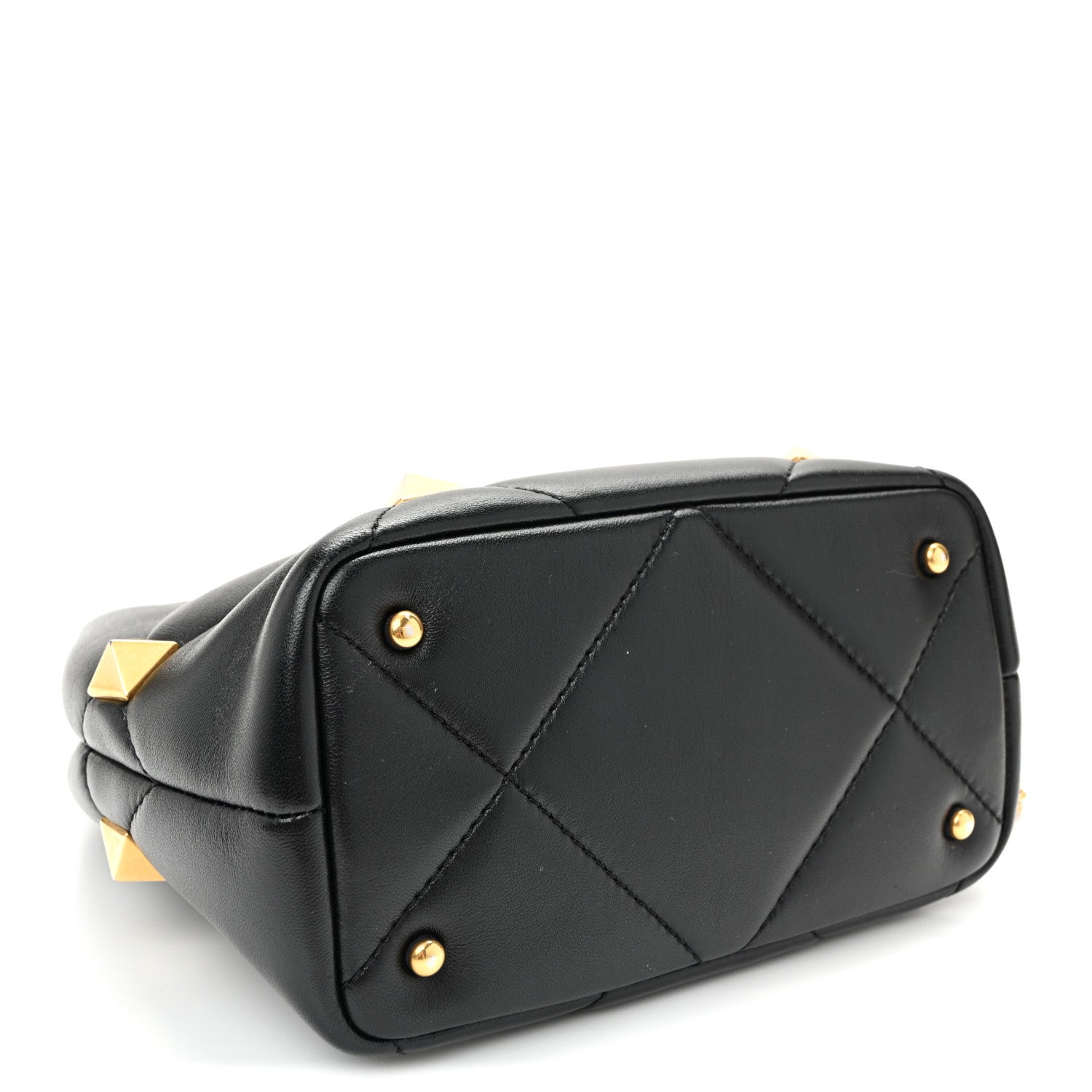 Valentino Garavani Nappa Small Roman Stud The Handle Bag Black 4 of 9