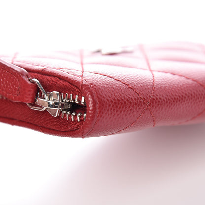 Chanel Caviar Quilted Zip Coin Purse Dark Red 8 of 10