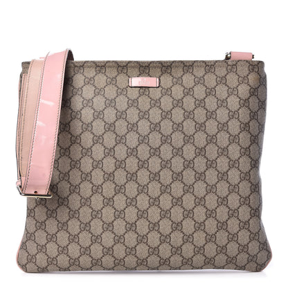 Gucci GG Supreme Monogram Medium Flat Messenger Bag Light Pink 1 of 12