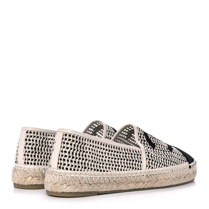 Chanel Mesh Grosgrain CC Espadrilles 42 Beige Black 4 of 9