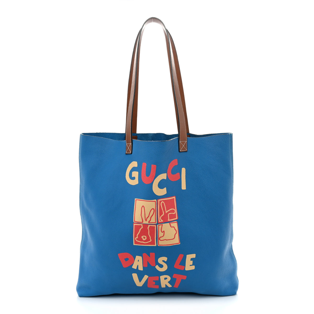 Gucci Calfskin Dans Le Vert Large Tote Blue 1 of 10