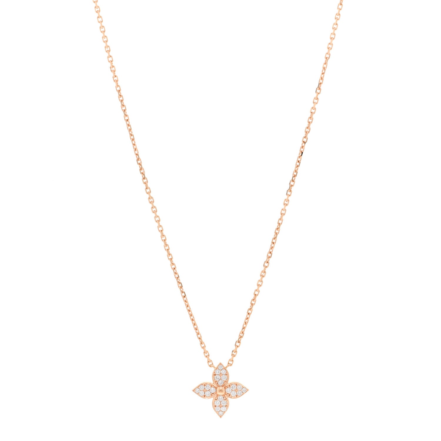 Louis Vuitton 18K Pink Gold Diamond Star Blossom Pendant Necklace 1 of 4