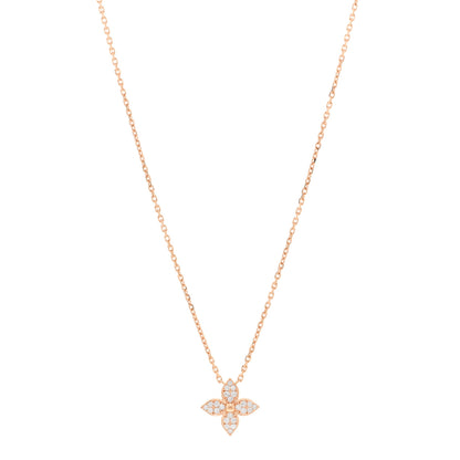 Louis Vuitton 18K Pink Gold Diamond Star Blossom Pendant Necklace 1 of 4