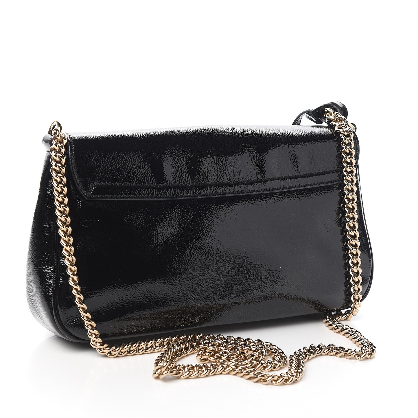 Patent Medium Soho Flap Crossbody Black