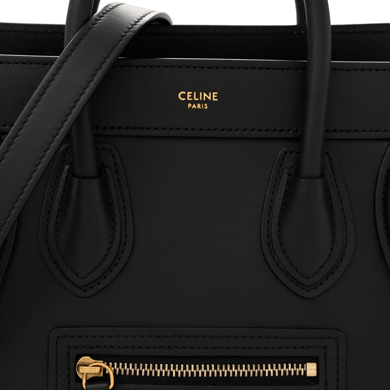 Celine Smooth Calfskin Nano Luggage Black 8 of 12
