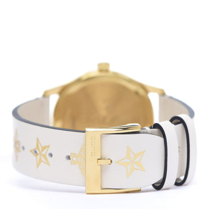 Gucci Stainless Steel Calfskin 38mm G-Timeless Bee Star Quartz Watch White 3 of 7