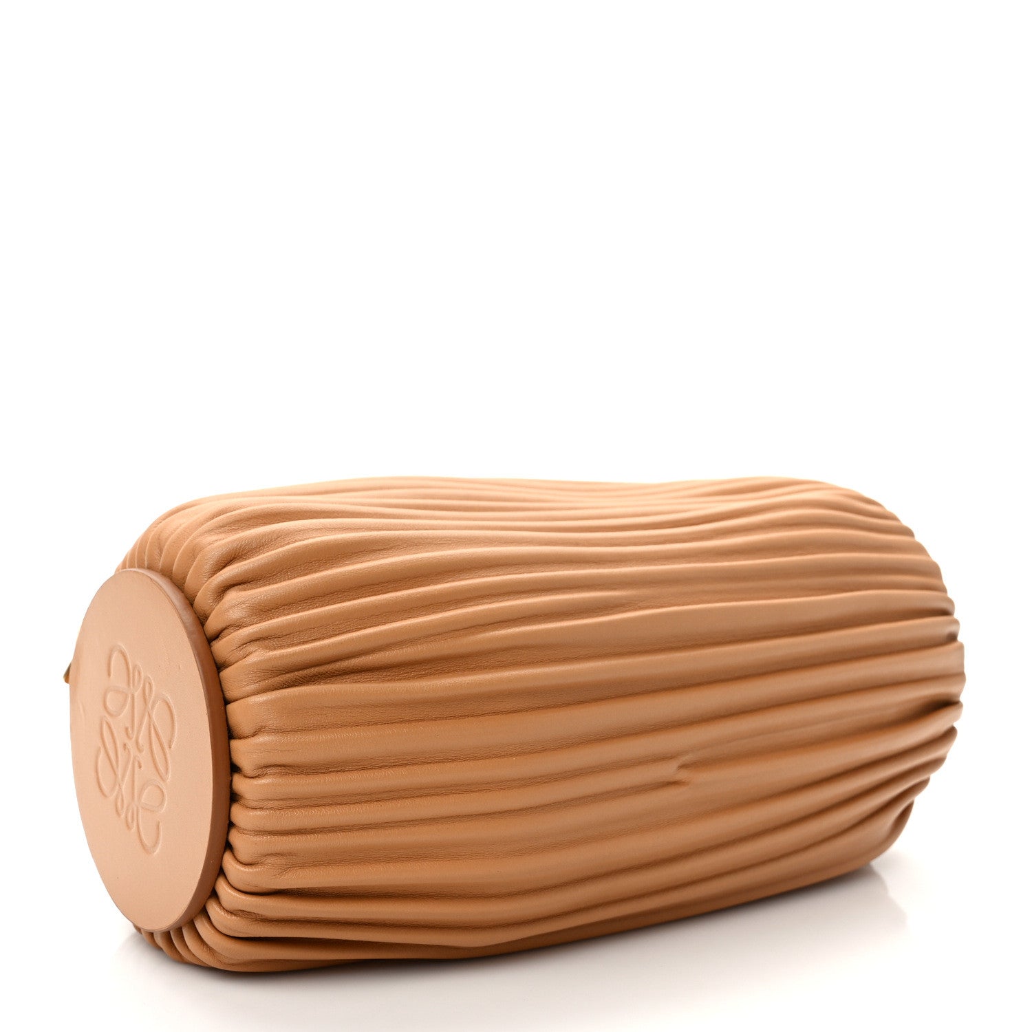 Loewe Lambskin Pleated Bracelet Pouch Shoulder Bag Warm Desert 4 of 8