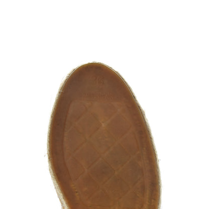 Chanel Lambskin CC Espadrilles 36 Beige Black 9 of 10