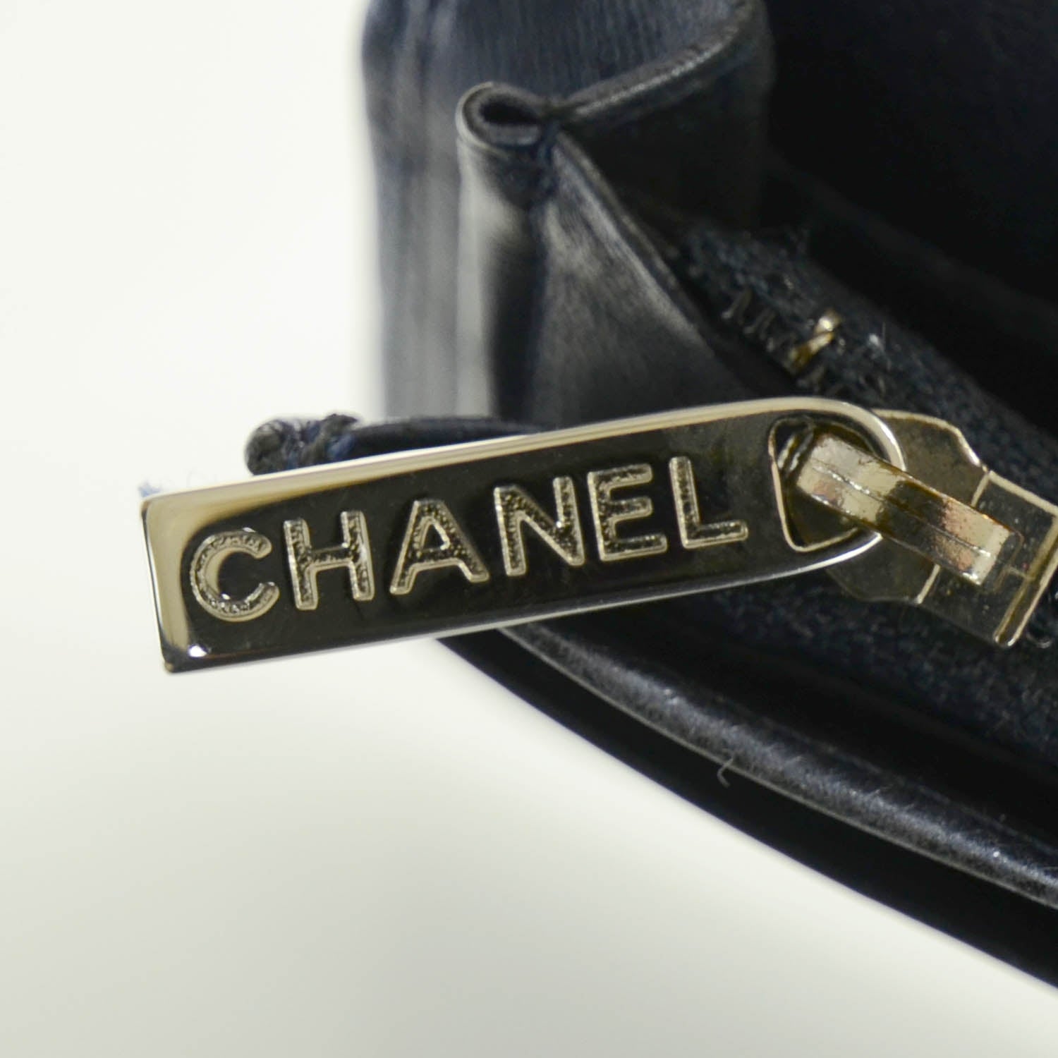 Chanel Metallic Calfskin Quilted Cambon Yen Wallet Blue 7 of 7