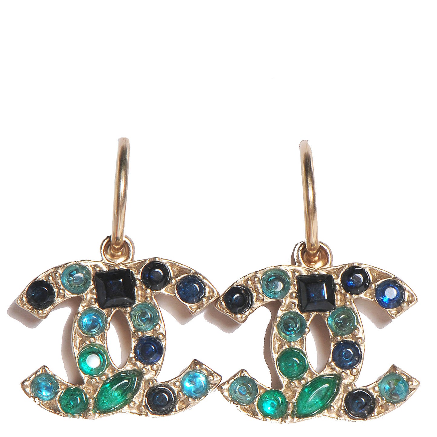 Multicolor CC Earrings Gold