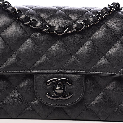 Chanel Crumpled Calfskin Quilted Mini Rectangular Flap So Black 10 of 10