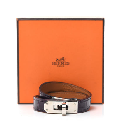 Hermes Shiny Alligator Kelly Double Tour Bracelet S Amethyst 5 of 5