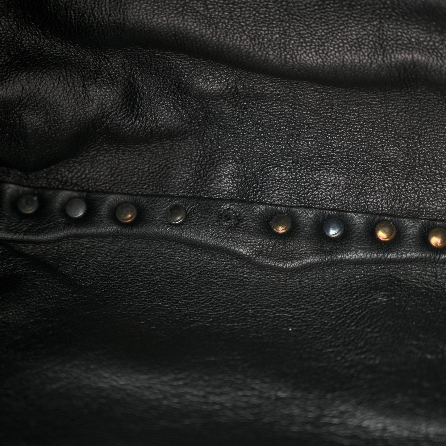 Eel Skin Medium Rockstud Tote Black