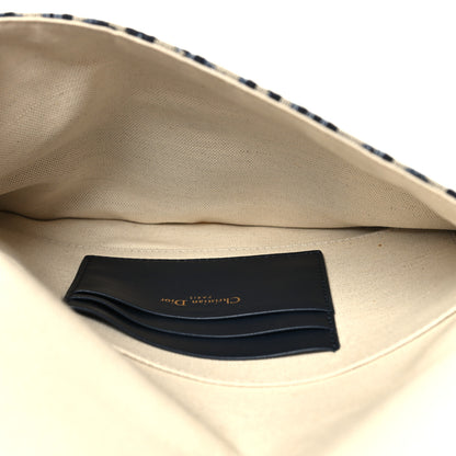 Christian Dior Oblique Flap Pouch Clutch Blue 5 of 10